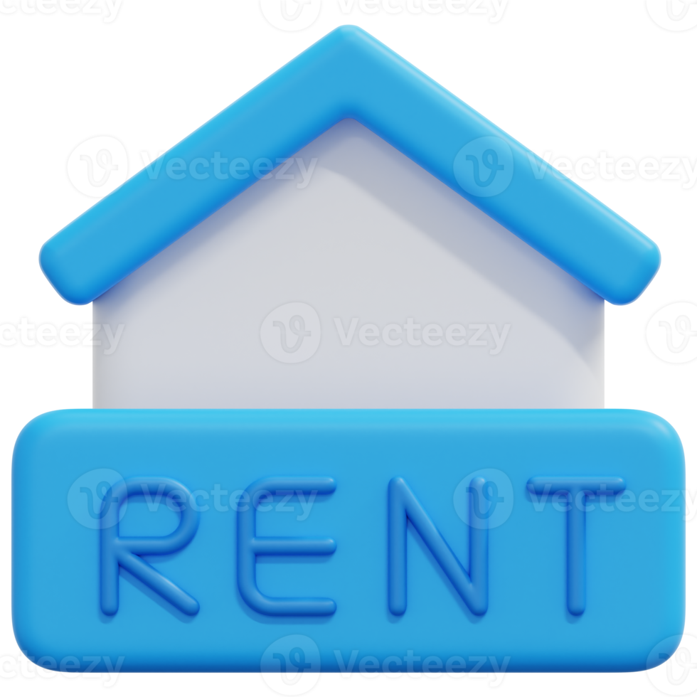 rent 3d render icon illustration png