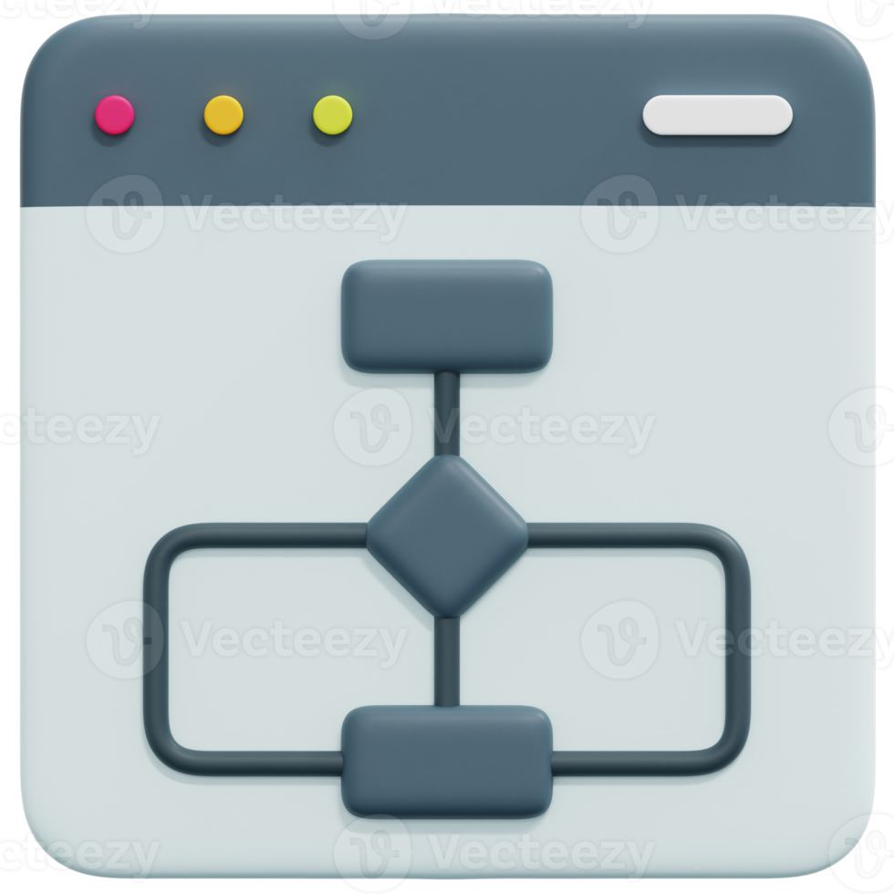 flowchart 3d render icon illustration png