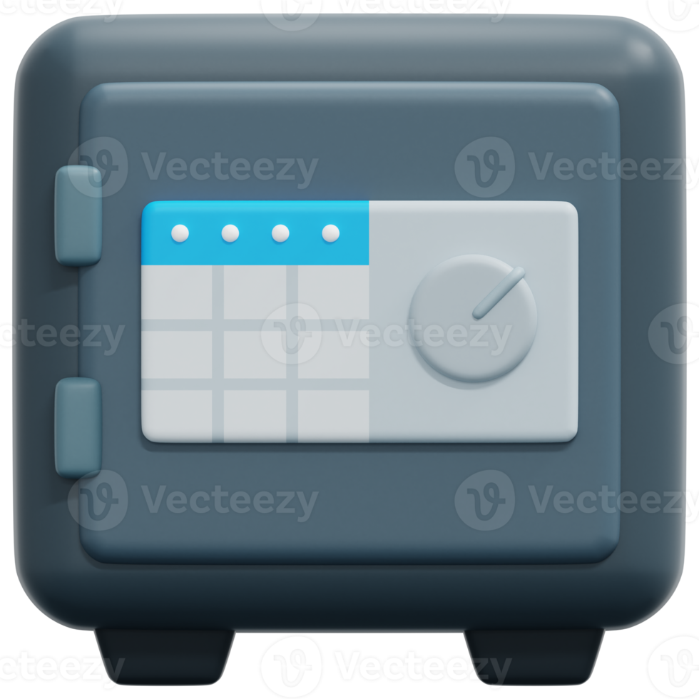 safe box 3d render icon illustration png