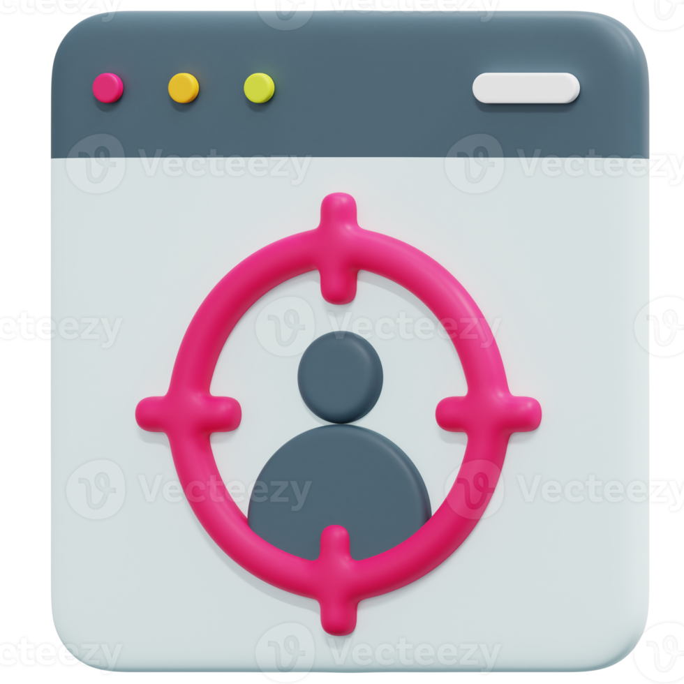 target audience 3d render icon illustration png