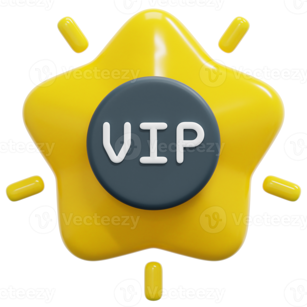 vip 3d render icon illustration png