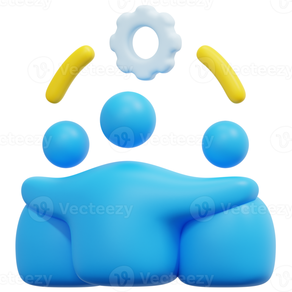 team 3d render icon illustration png