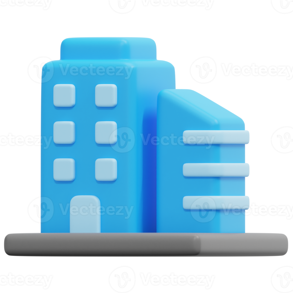 bâtiment illustration d'icône de rendu 3d png