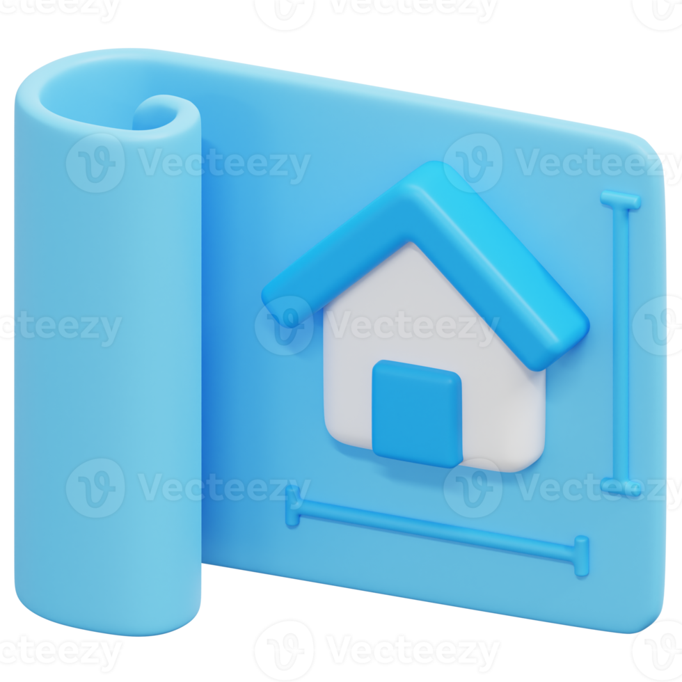 blueprint 3d render icon illustration png