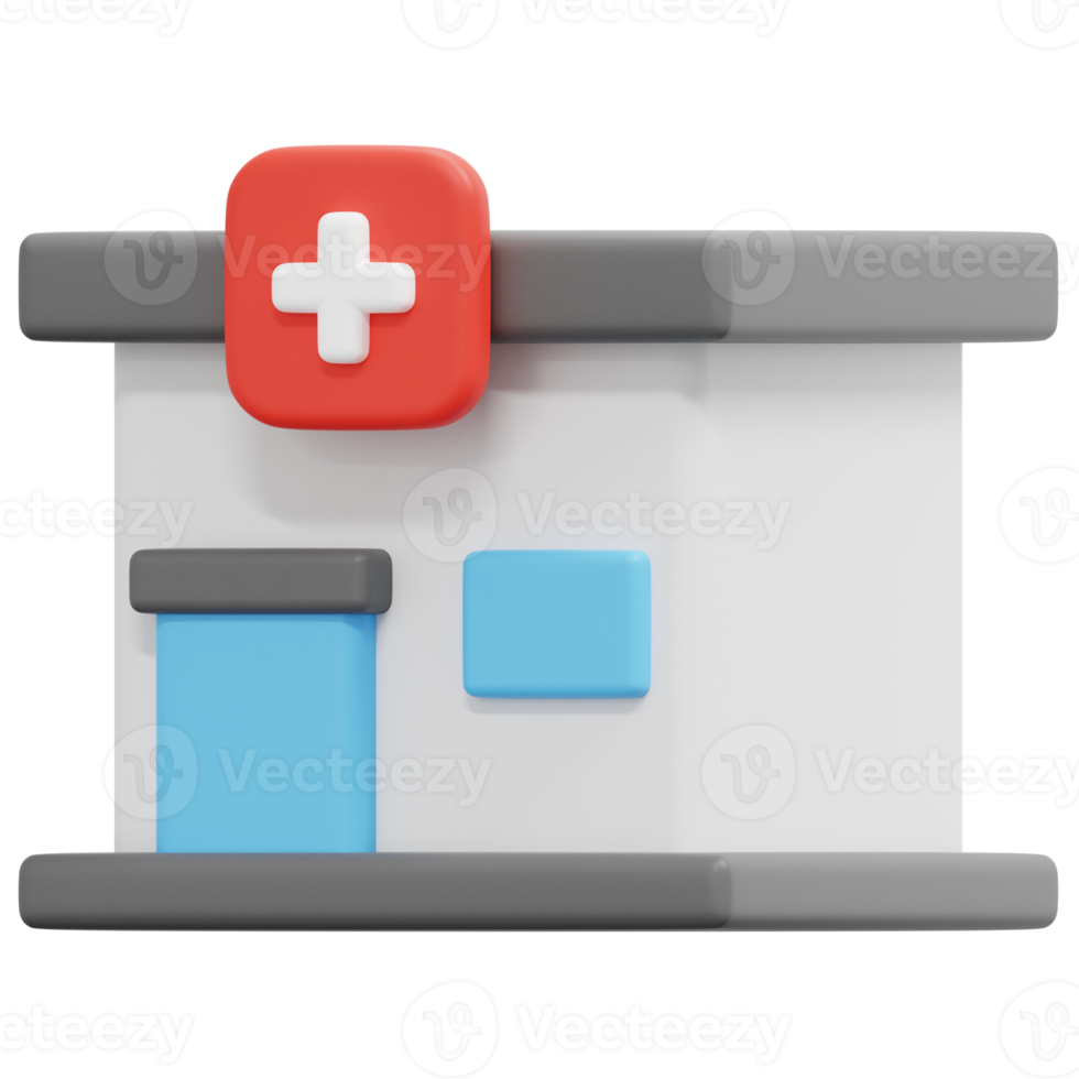 clinic 3d render icon illustration png