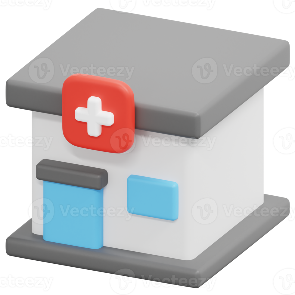 clinic 3d render icon illustration png