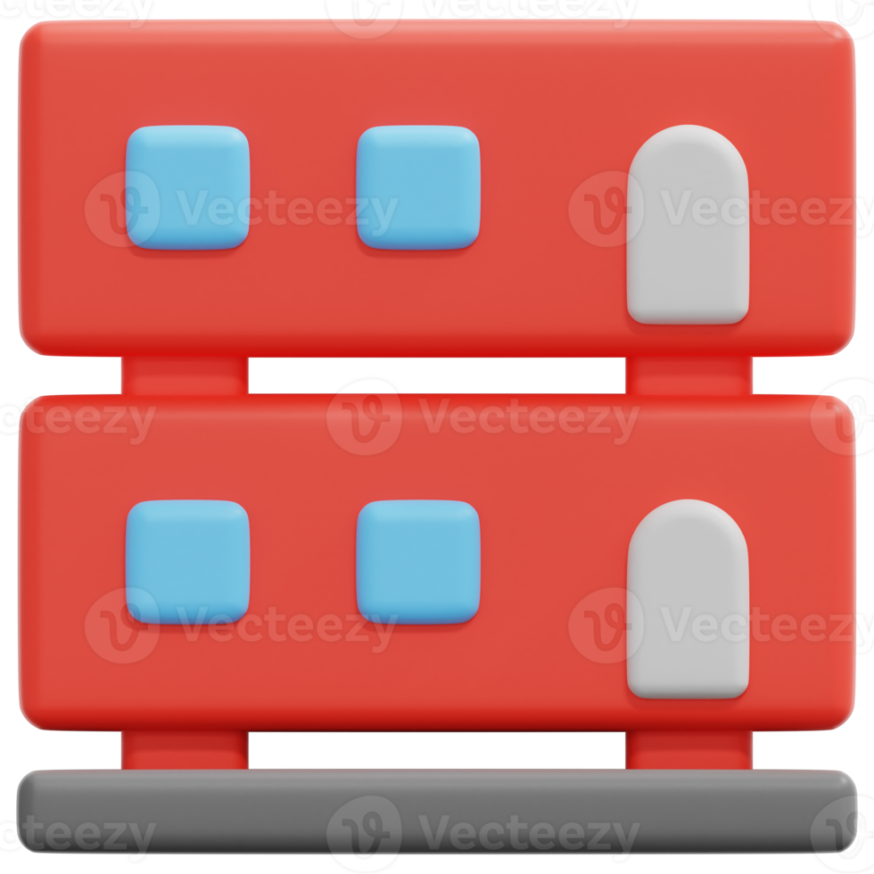 modular building 3d render icon illustration png