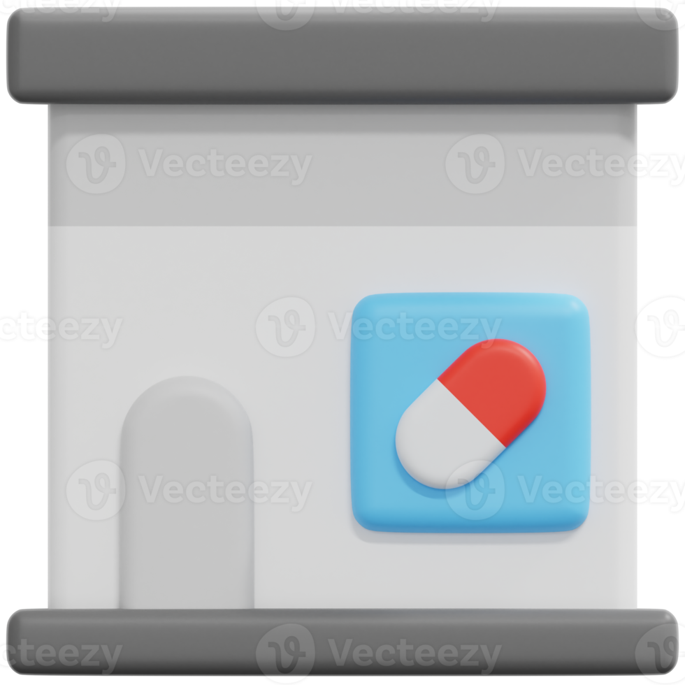 pharmacy 3d render icon illustration png