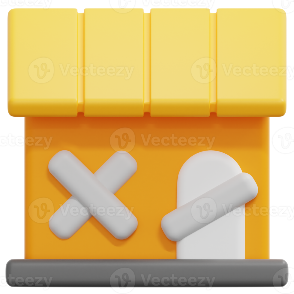 shack 3d render icon illustration png