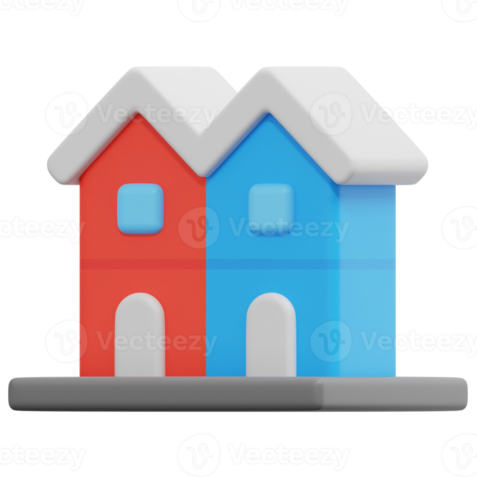 terrasvormig huis 3d geven icoon illustratie png