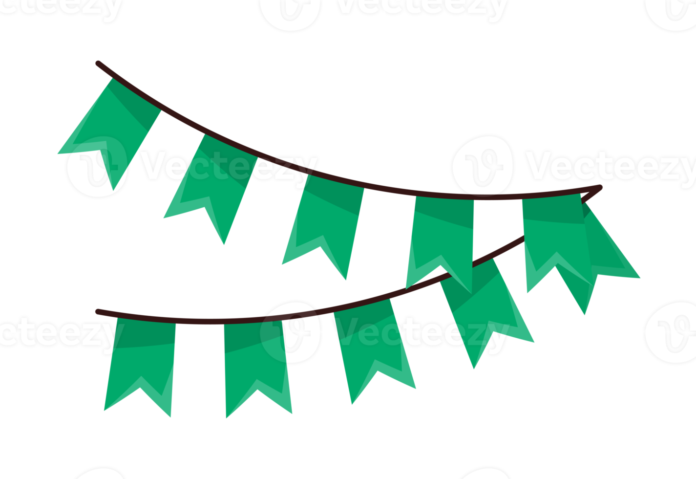 vert guirlandes fête bannière png