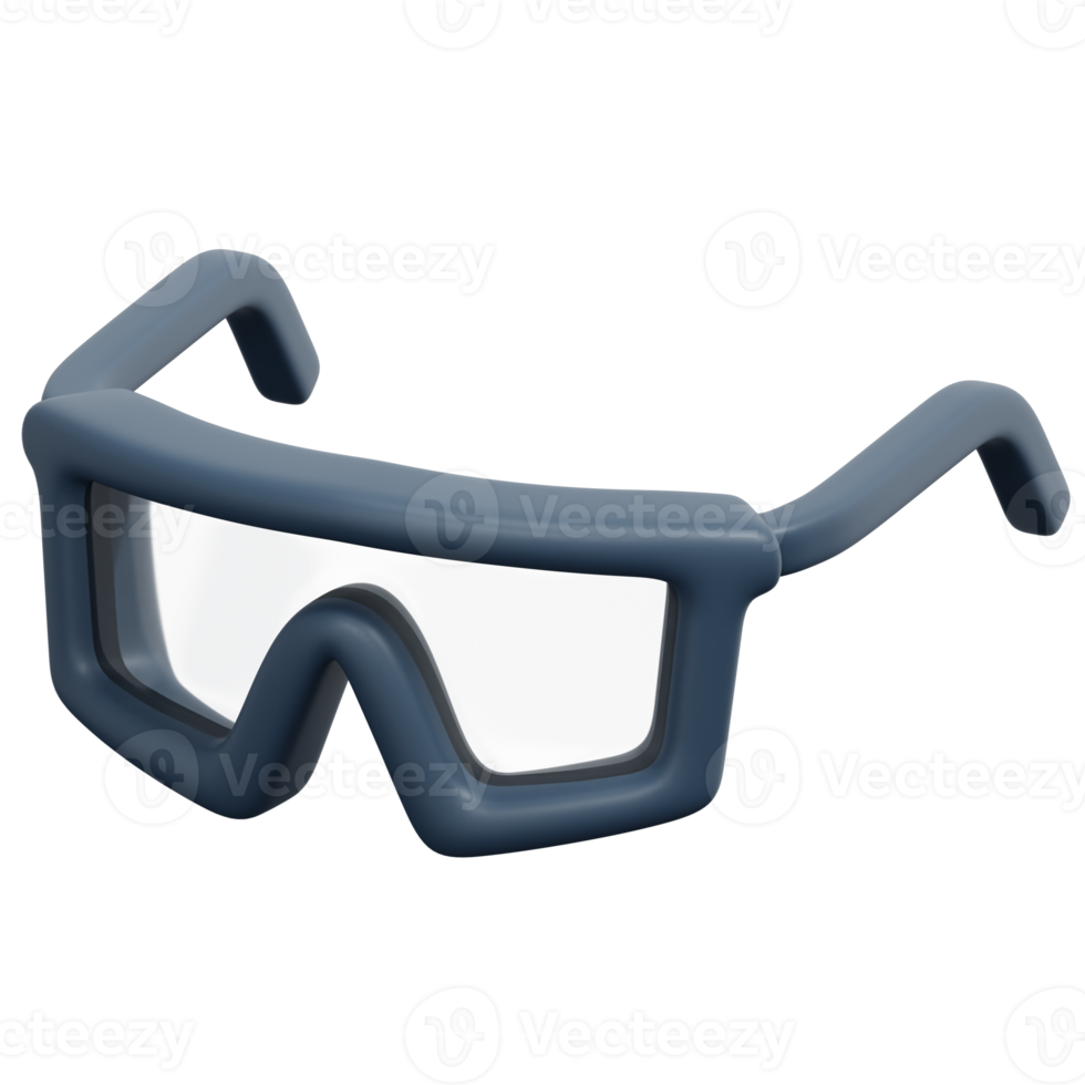 safety glasses 3d render icon illustration png