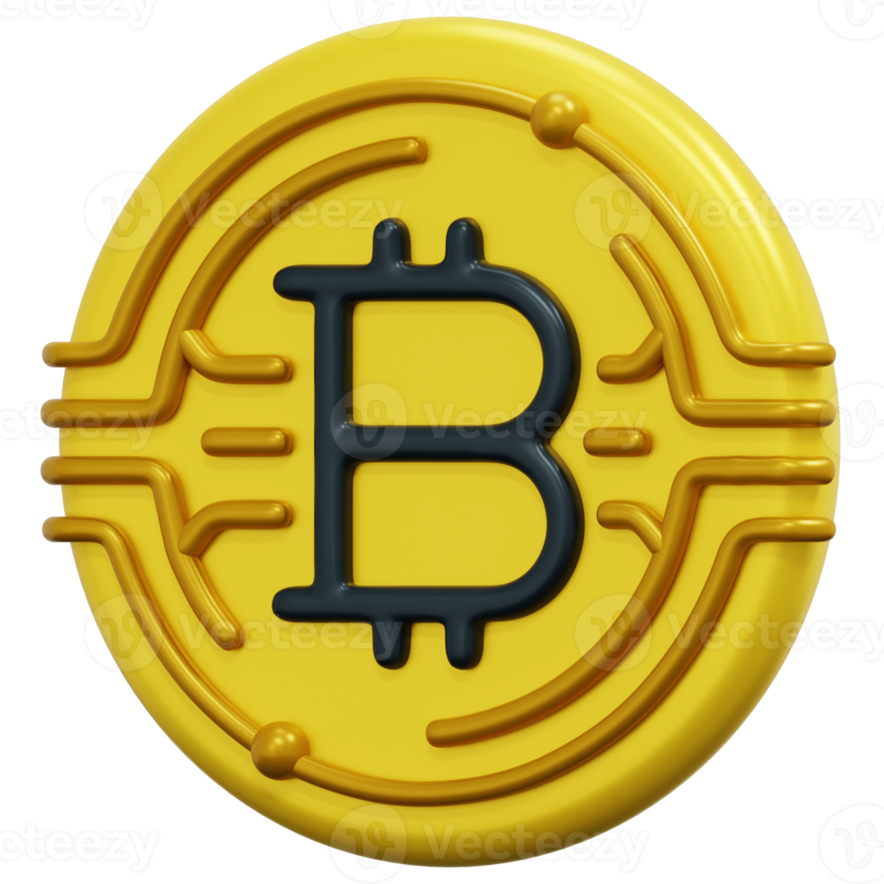 bitcoin 3d render icon illustration png