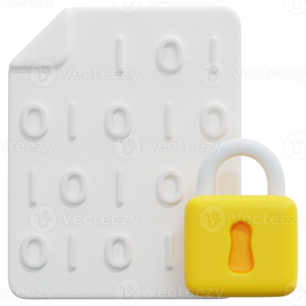 encrypted 3d render icon illustration png