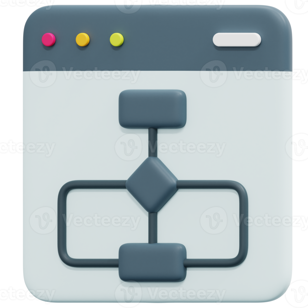 ilustración de icono de renderizado 3d de diagrama de flujo png