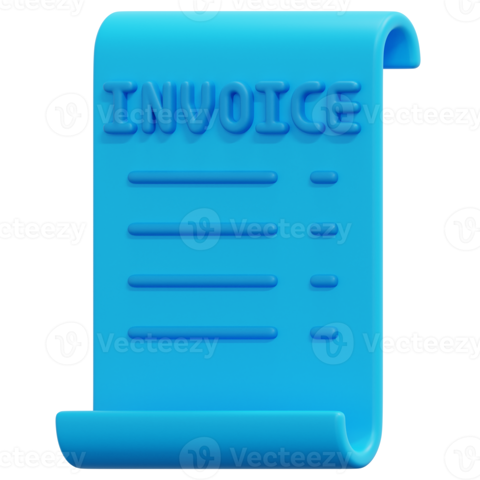 invoice 3d render icon illustration png