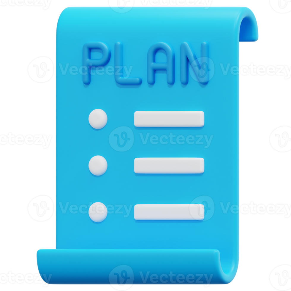 business plan 3d render icon illustration png