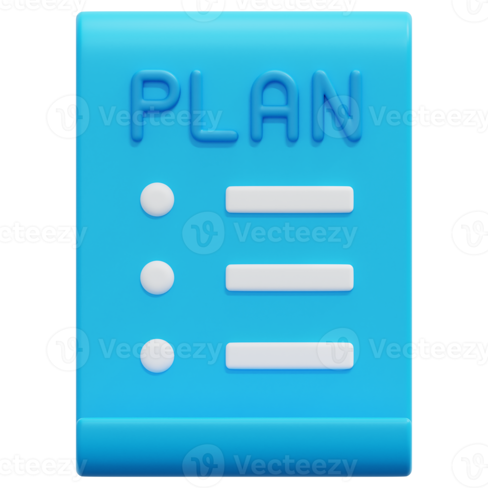 business plan 3d render icon illustration png