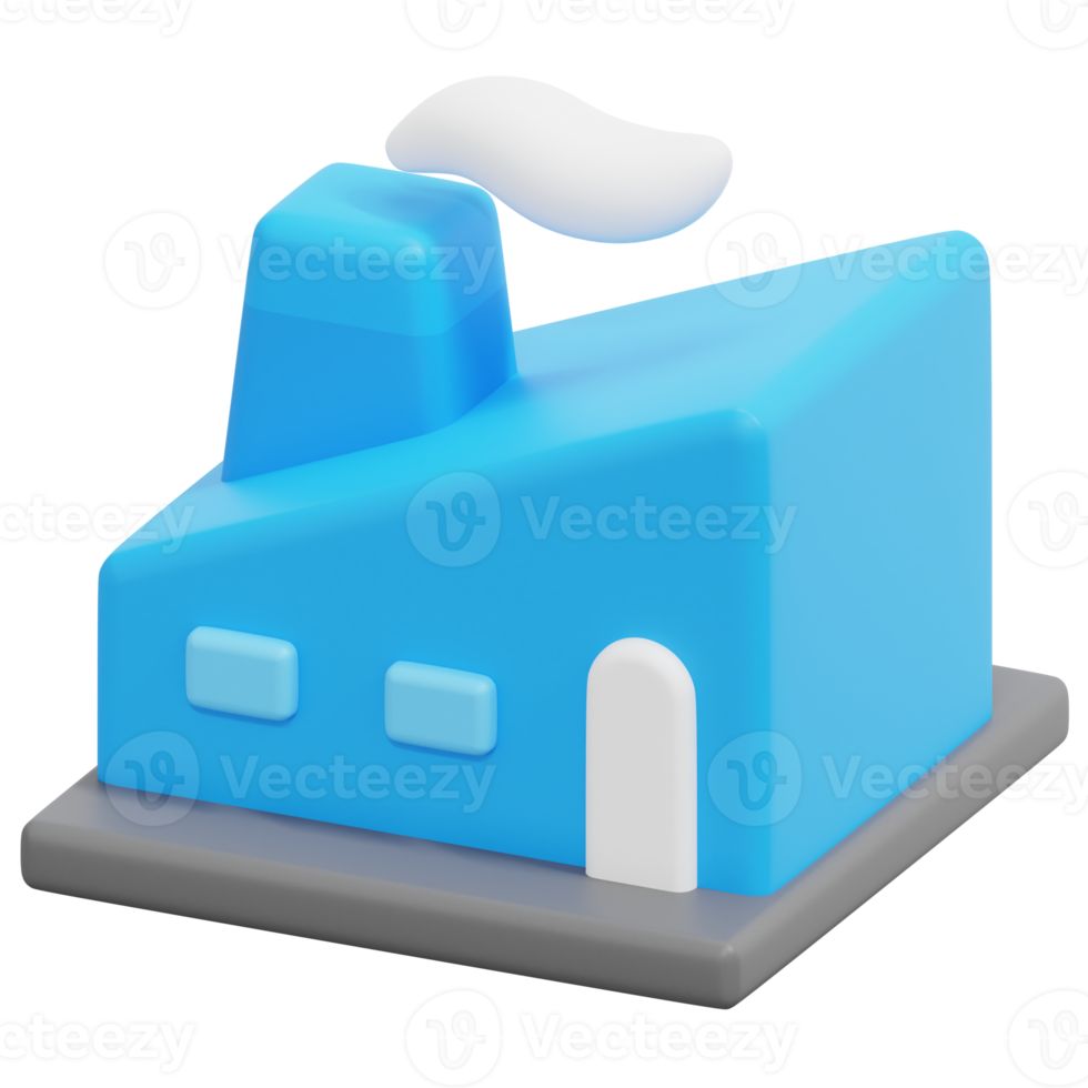 factory 3d render icon illustration png