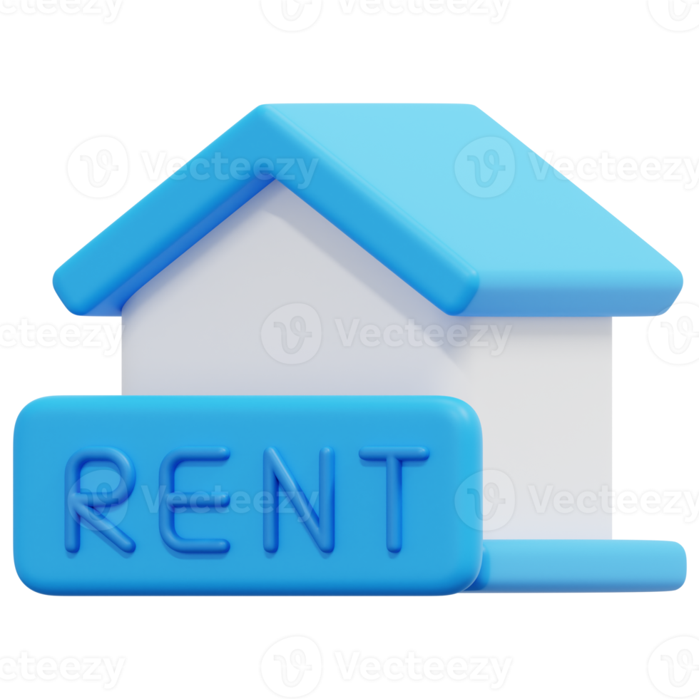 rent 3d render icon illustration png