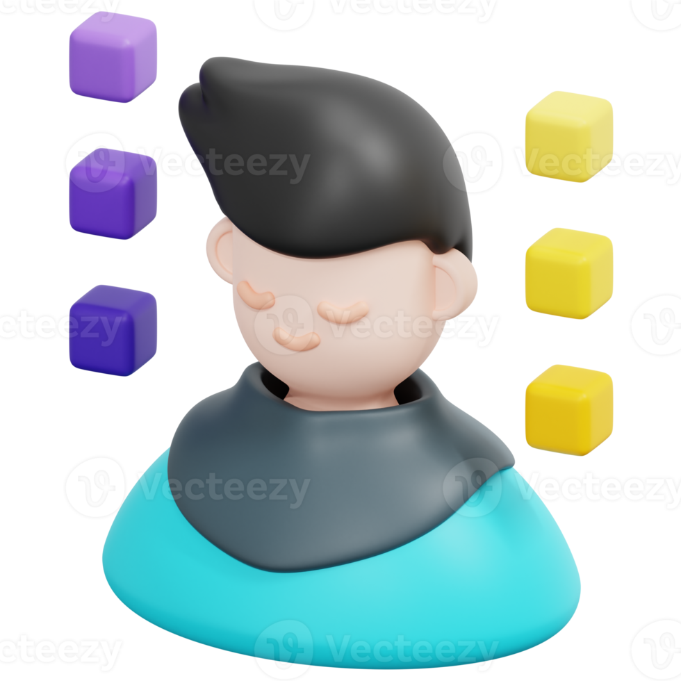 avatar 3d render icon illustration png