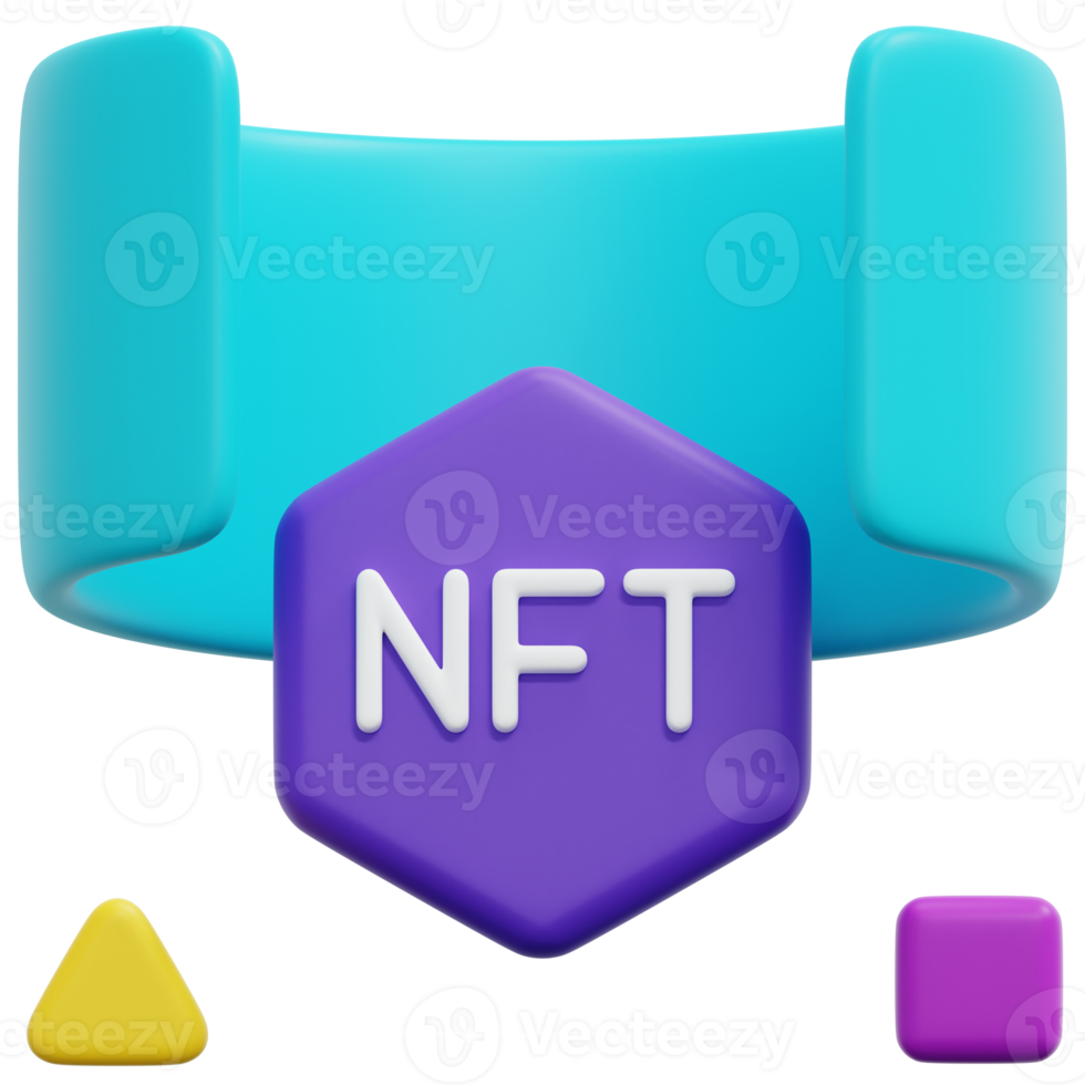 nft 3d render icon illustration png