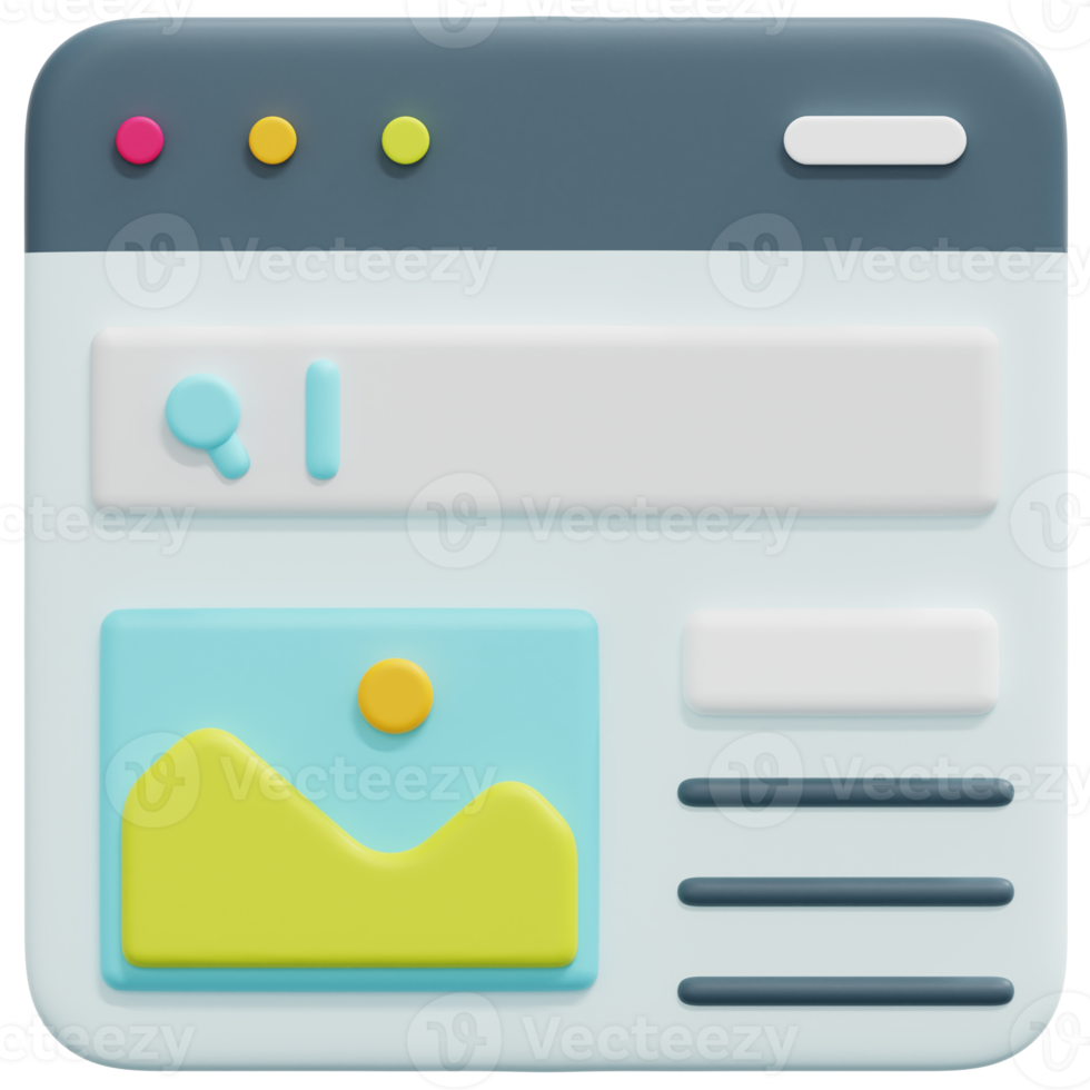 web design 3d render icon illustration png