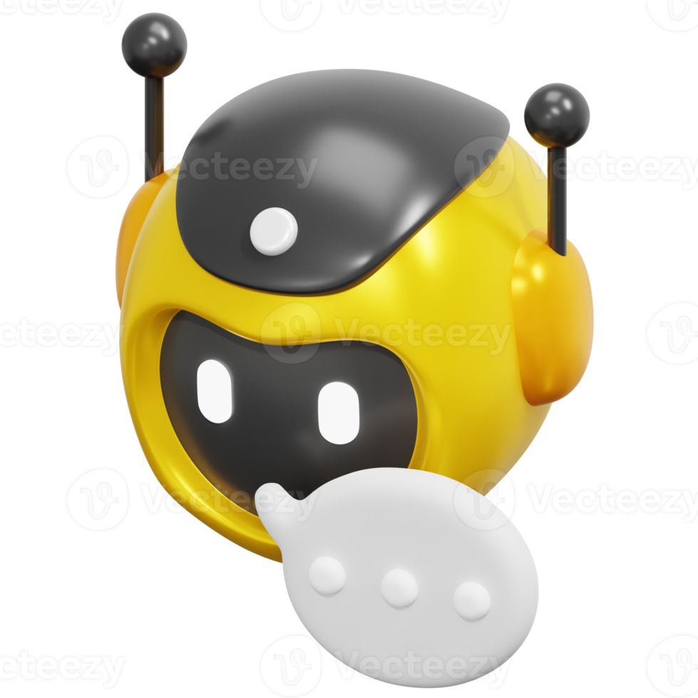 illustration de l'icône de rendu 3d du chatbot png