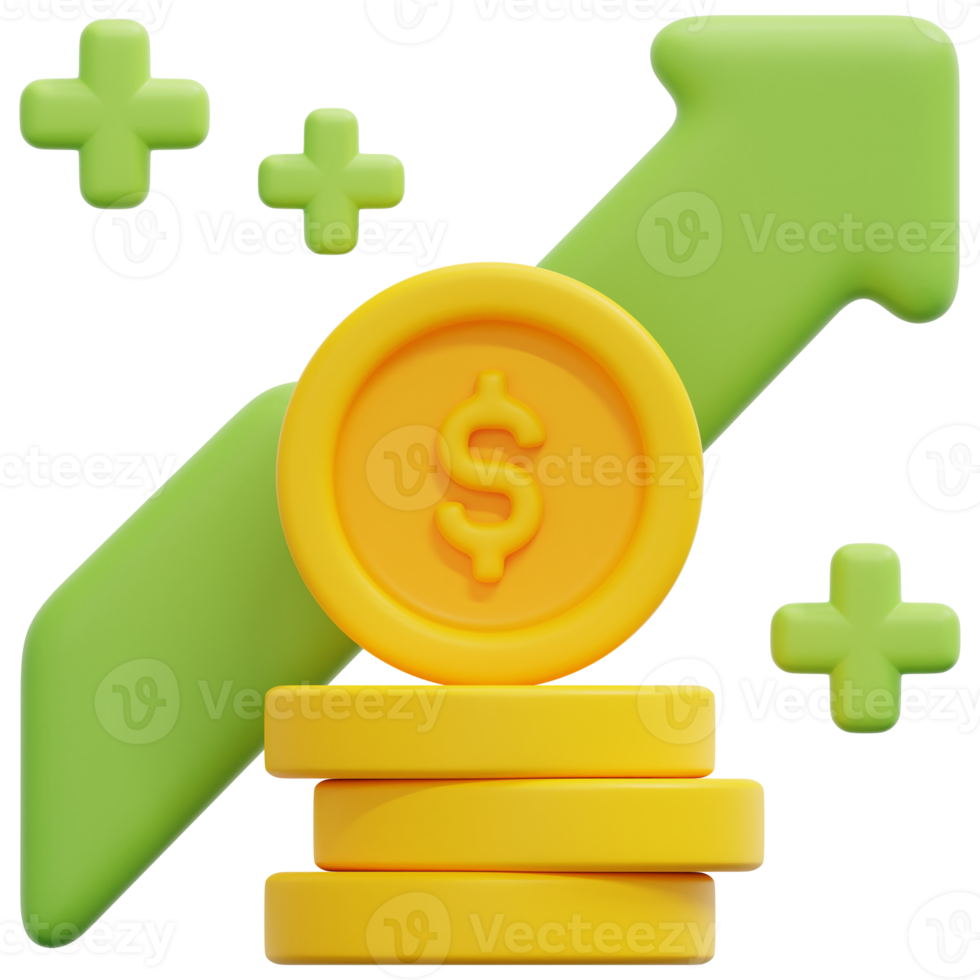 income 3d render icon illustration png