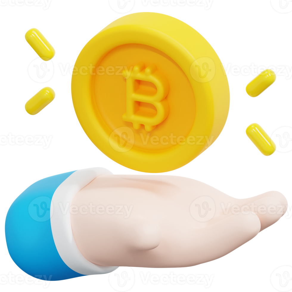 bitcoin 3d render icon illustration png