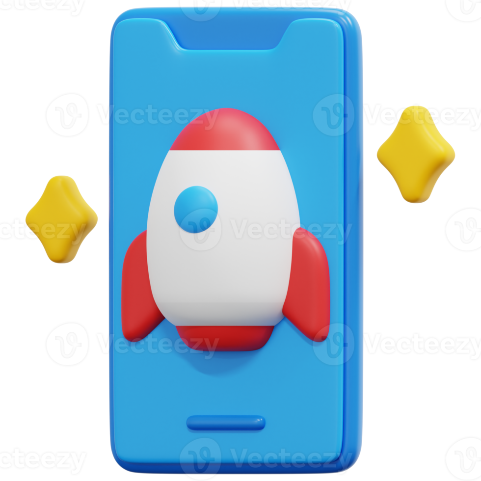 mobile 3d render icon illustration png