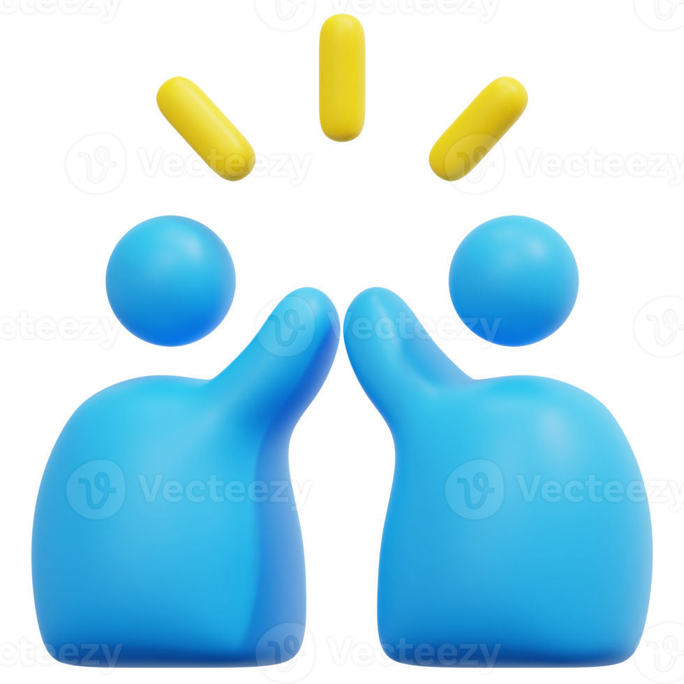 high five 3d render icon illustration png