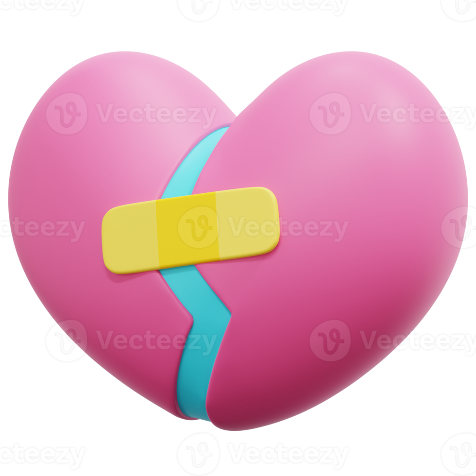 fixing heart 3d render icon illustration png