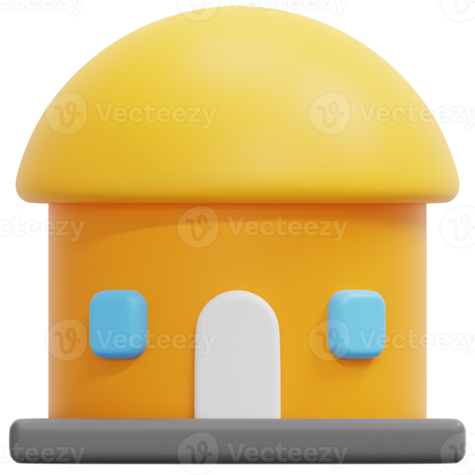 cottage 3d render icon illustration png