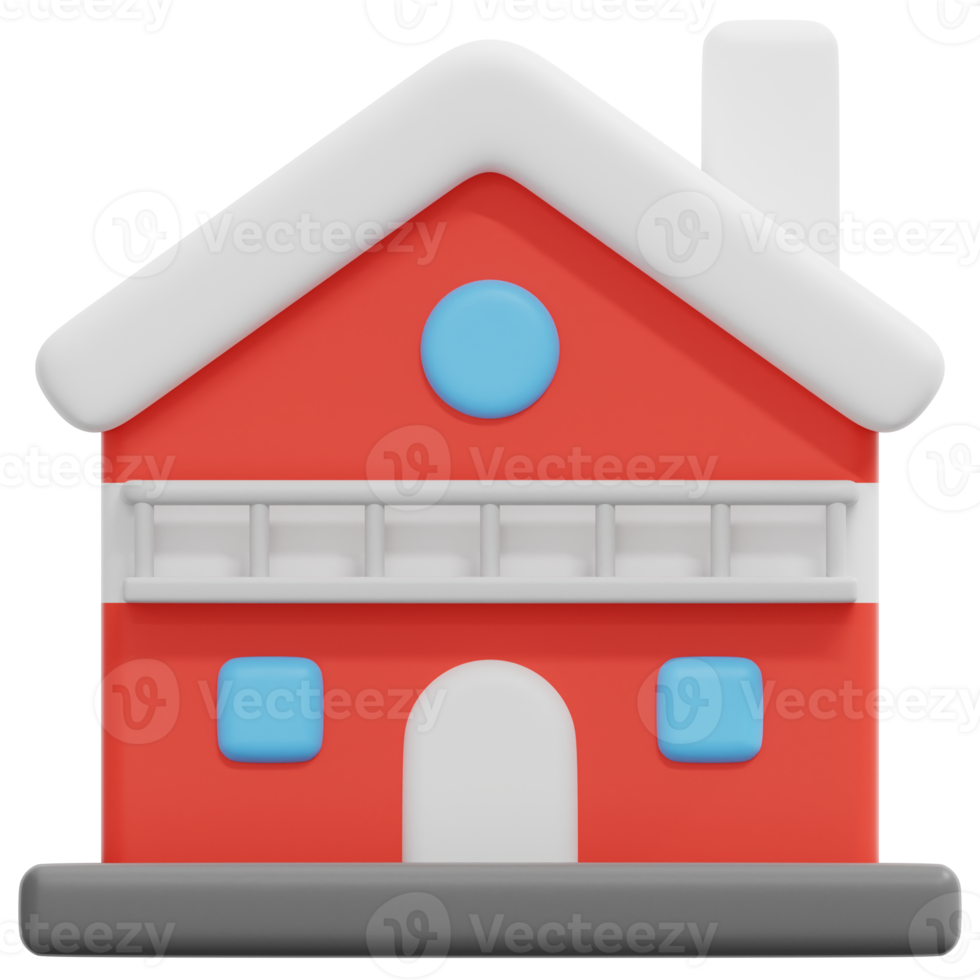 chalet 3d render icon illustration png