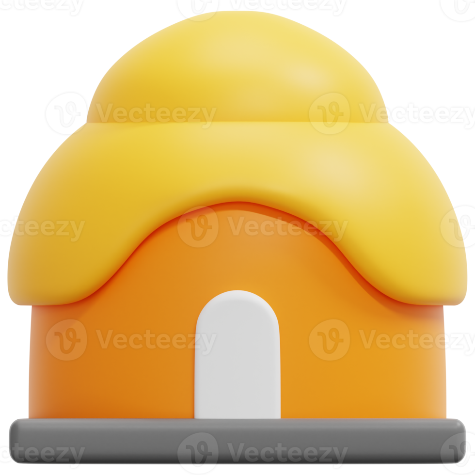 hut 3d render icon illustration png