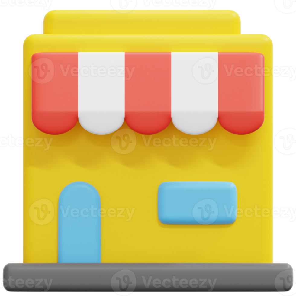 shop 3d render icon illustration png