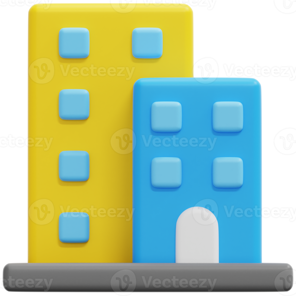 condominium 3d render icon illustration png
