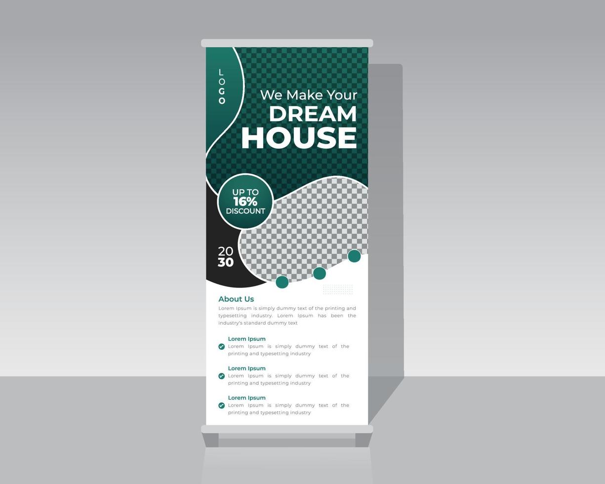 Real Estate Roll up Banner vector