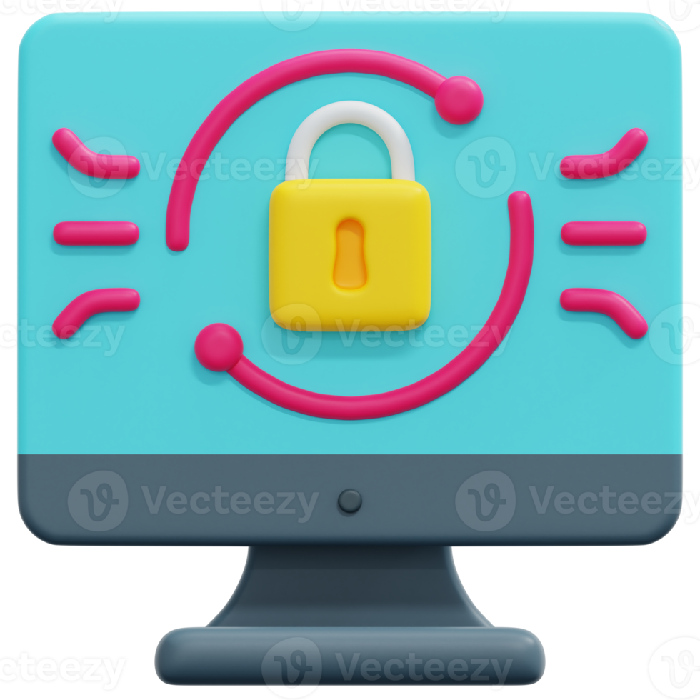 ransomware 3d render icon illustration png