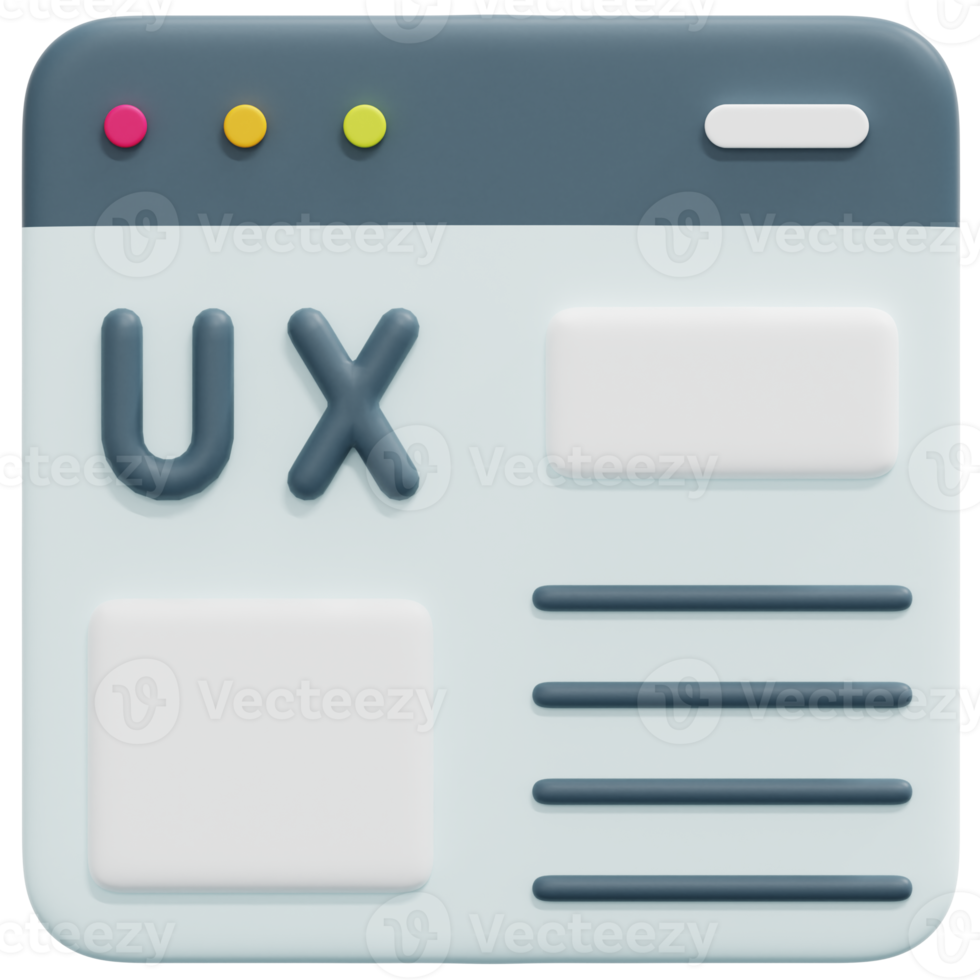 ux interface 3d render icon illustration png