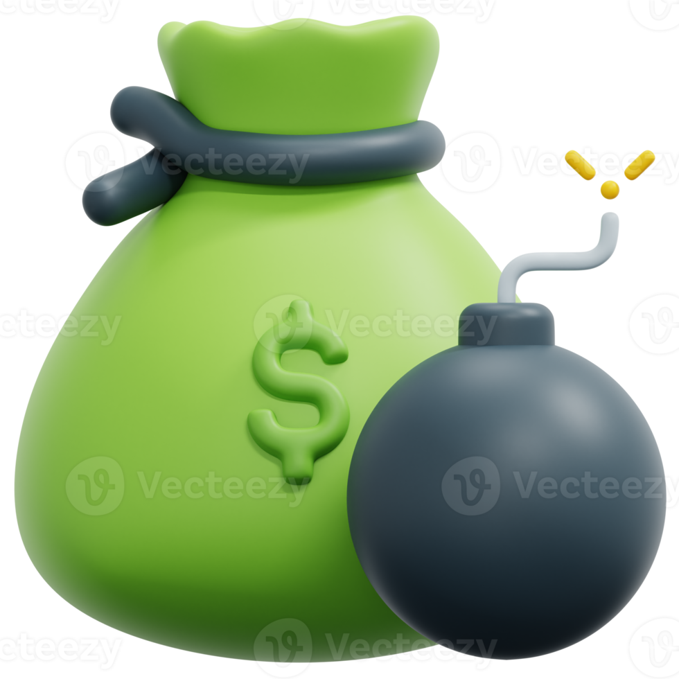 debt 3d render icon illustration png