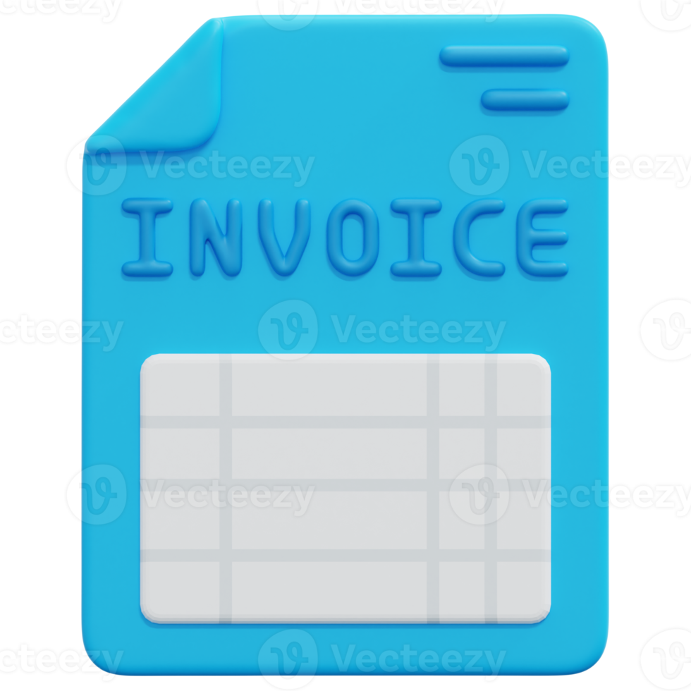 invoice 3d render icon illustration png