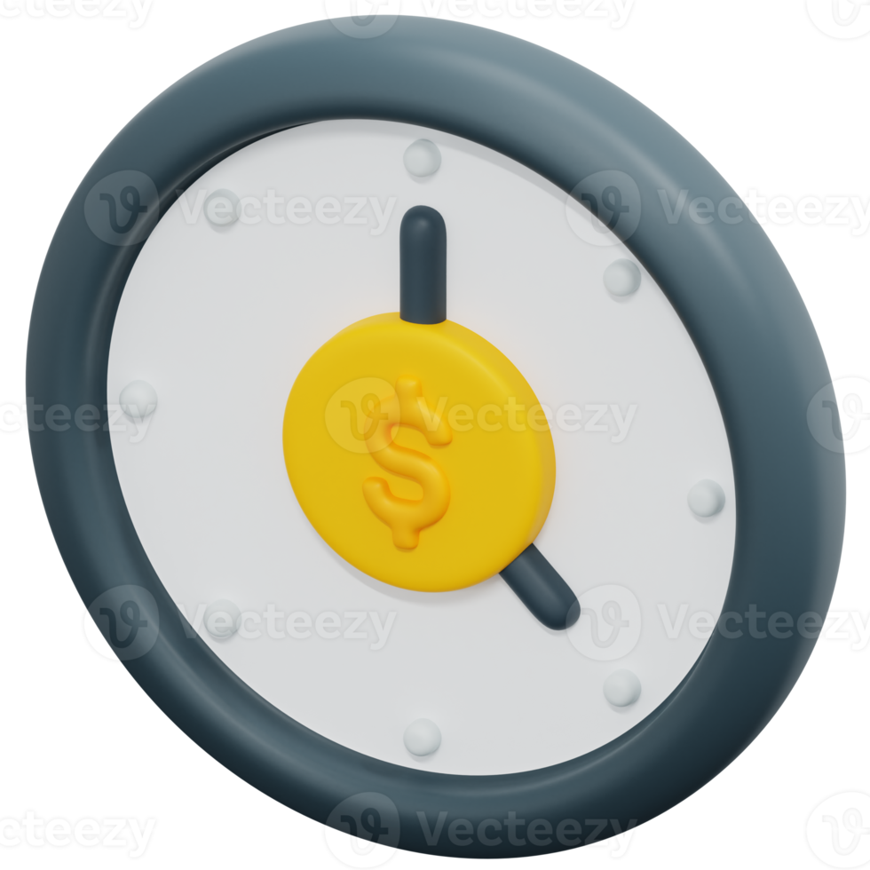 clock 3d render icon illustration png