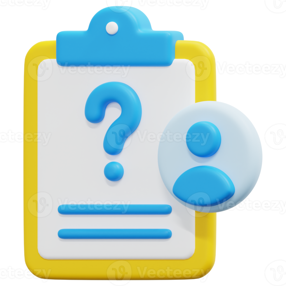 question 3d render icon illustration png