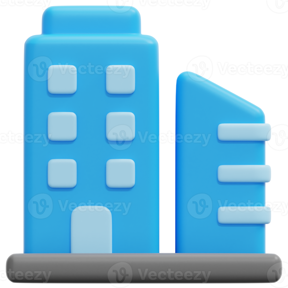 bâtiment illustration d'icône de rendu 3d png