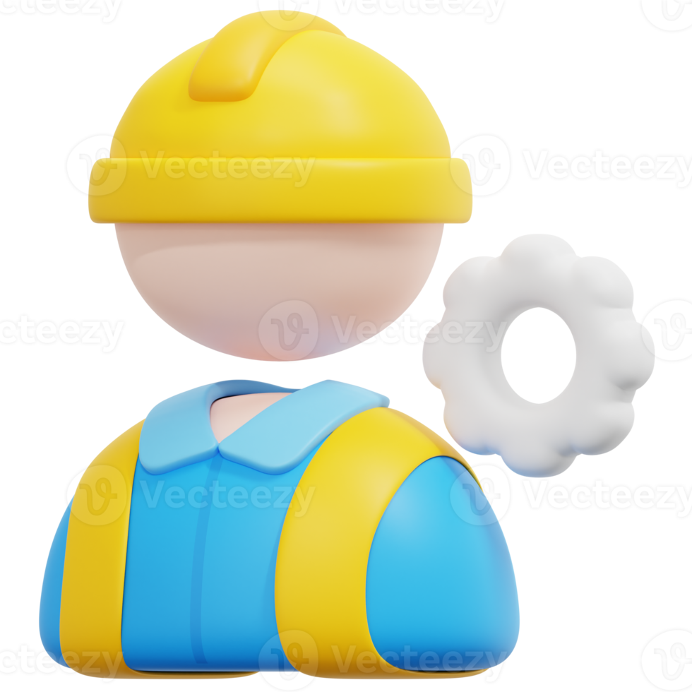 engineer 3d render icon illustration png