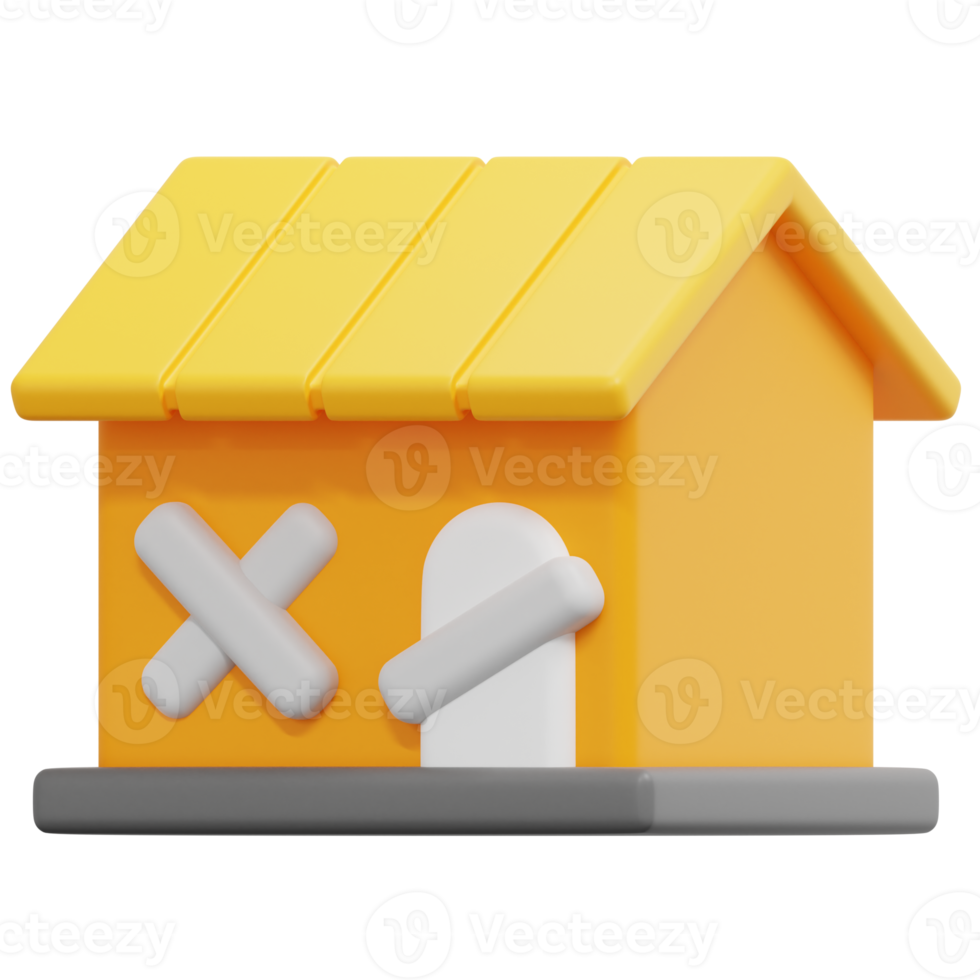 shack 3d render icon illustration png