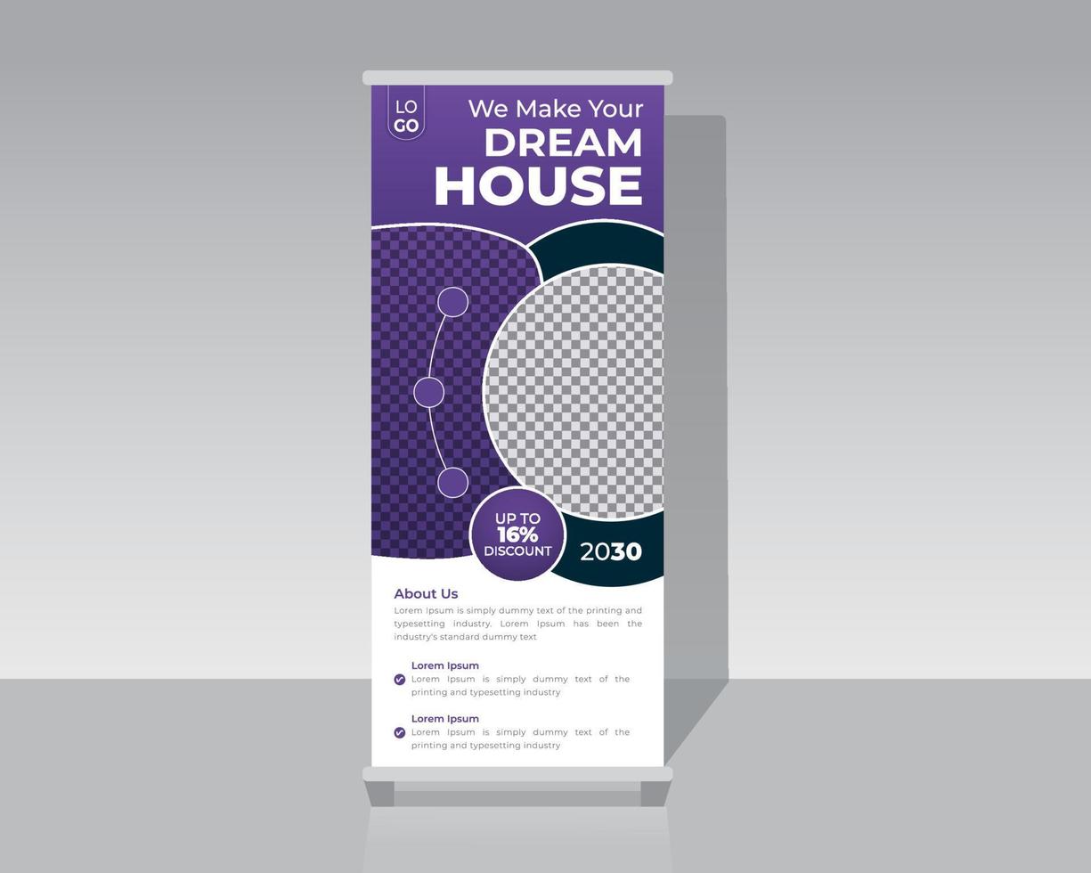 Real Estate Roll Up Banner vector