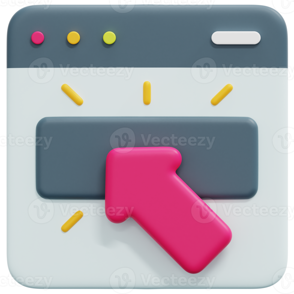 click 3d render icon illustration png